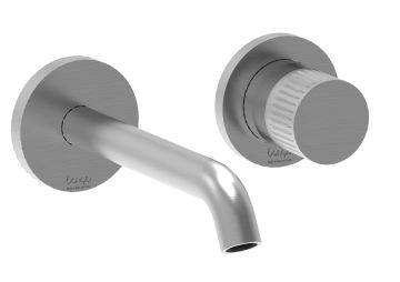 Miscelatore lavabo incasso con bocca da 190 mm. in acciaio spazzolato 316 e cartuccia tradizionale Collezione Inox316 Time 2020 di Bongio