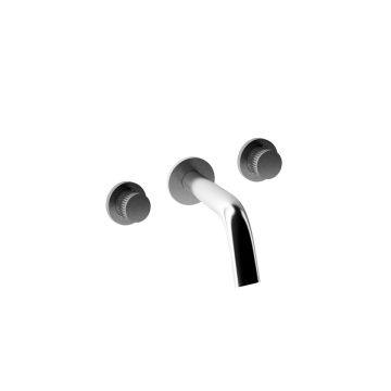Gruppo lavabo a parete con bocca da 232 mm. in acciaio spazzolato 316 Collezione Inox316 Time 2020 di Bongio