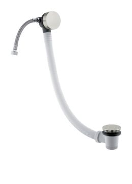 Colonna scarico vasca con erogazione dal troppopieno e tappo clic clac in acciaio spazzolato 316 Collezione Inox316 Time 2020 di Bongio