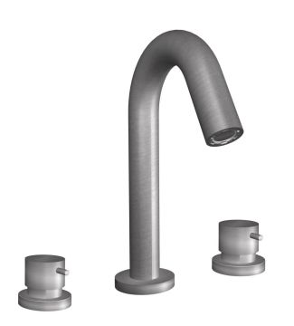 Gruppo lavabo bordo piano 3 fori in acciaio spazzolato 316 Collezione Inox316 Time 2020 di Bongio