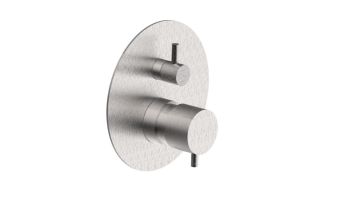 Miscelatore doccia incasso in acciaio spazzolato 316 con deviatore a 2 uscite meccanico e cartuccia tradizionale Collezione Inox316 Time 2020 di Bongio