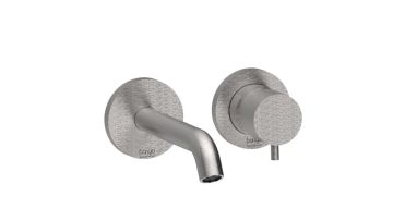 Miscelatore lavabo incasso completo di connessioni, bocca da 190 mm in acciaio spazzolato 316 e cartuccia tradizionale Collezione Inox316 Time 2020 di Bongio