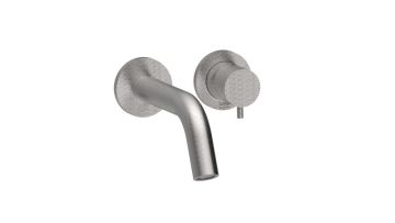 Miscelatore lavabo incasso completo di connessioni, bocca da 230 mm in acciaio spazzolato 316 e cartuccia tradizionale Collezione Inox316 Time 2020 di Bongio