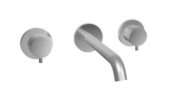 Guppo lavabo a parete con bocca da 190 mm. in acciaio spazzolato 316 Collezione Inox316 Time 2020 di Bongio