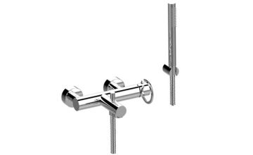 Gruppo vasca incasso con set doccia duplex e deviatore meccanico. Collezione LINEA BY AC di Bongio