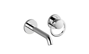 Miscelatore lavabo a parete con bocca da mm 190. Collezione LINEA BY AC di Bongio