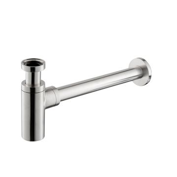 Sifone a vista per lavabo in acciaio inox spazzolato di Vema