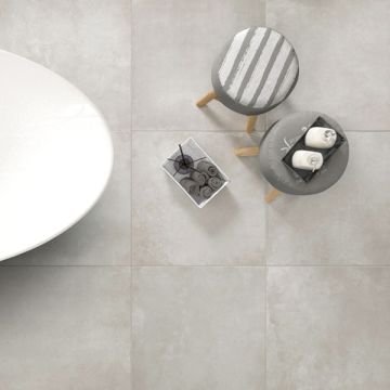Piastrelle Gres porcellanato effetto pietra cemento Hous Beton grigio chiaro 60x60 SP 10mm