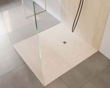 Piatto Doccia 800X900 CLASSIC effetto LEGNO CHIARO con griglia laccata