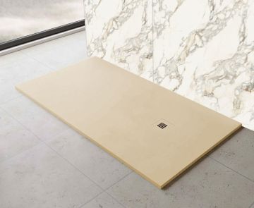 Piatto Doccia 800X900mm in Marmoresina con griglia laccata Colore Crema