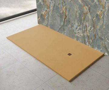 Piatto Doccia 800X800mm in Marmoresina con griglia laccata Colore Tortora