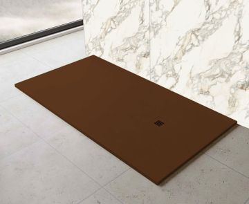 Piatto Doccia 800X900mm in Marmoresina con griglia laccata Colore Marrone