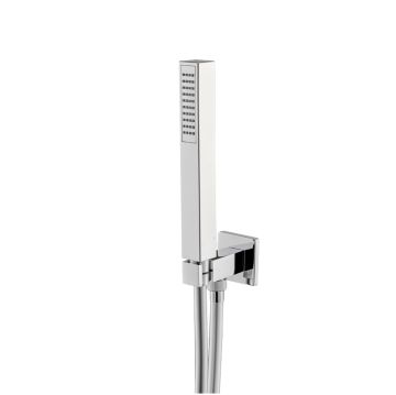 Gruppo presa acqua quadro completo di supporto fisso,  flessibile in PVC e doccetta Di Vema