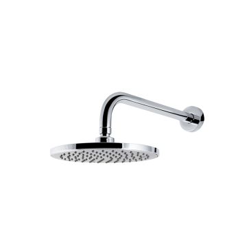 Soffione a parete con getto a pioggia (ø 200 mm. h. 10 mm.) Braccio L = 300 mm di Vema