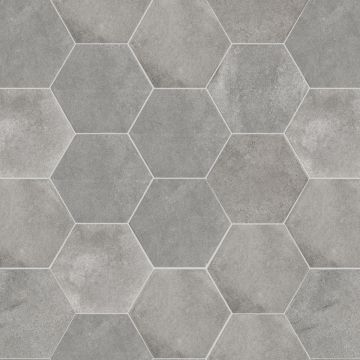 Piastrella gres porcellanato esagono effetto cemento Silver 15x17.3 cm Sp 9