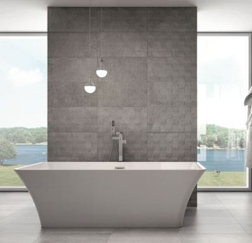 Vasca Freestanding in puro acrilico colore bianco lucido completa di piletta