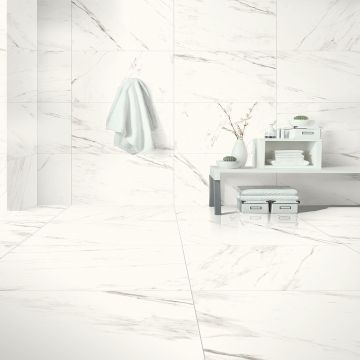 Piastrelle Gres porcellanato effetto marmo opaco Statuario Hous 60x60 SP 10mm
