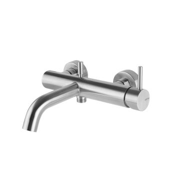 Miscelatore monocomando vasca esterno con deviatore automatico vasca/doccia in acciaio inox