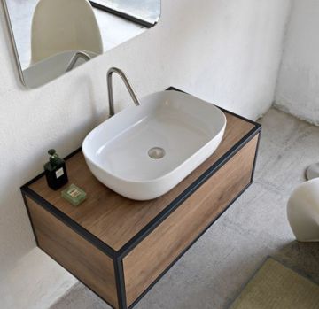 Lavabo da appoggio della collezione Glam di Scarabeo-Sand-56 x 39 H18