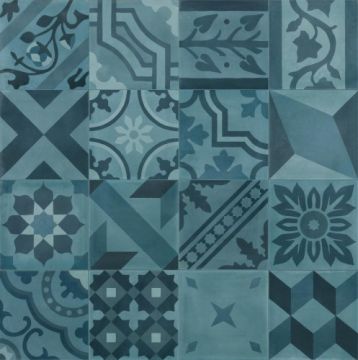 Gres porcellanato Marazzi D_Segni Blend Decoro Mix Azzurro Opaco 10x10