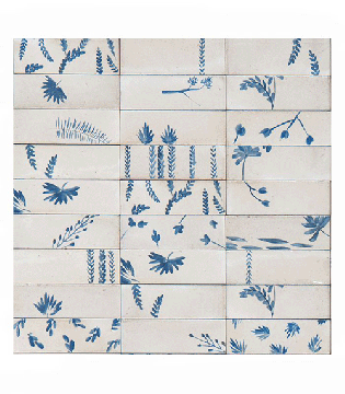 Gres porcellanato Marazzi Rice Decoro Leaf Grigio lucido 5x15 SP10