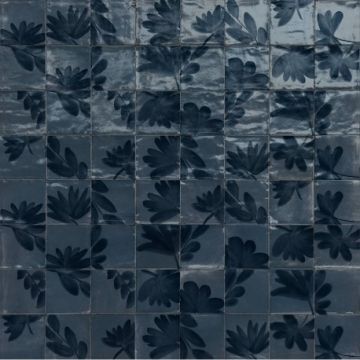 Gres porcellanato Marazzi Rice Decoro Blossom Blu Lucido 15x15 SP10