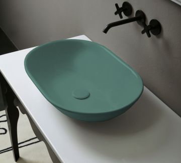 Lavabo Poggiato colore Amazzonite opaco Vitruvit