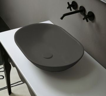 Lavabo Poggiato colore Grigio Agate opaco Vitruvit