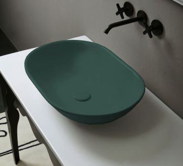 Lavabo Poggiato colore Ocean Jasper opaco Vitruvit