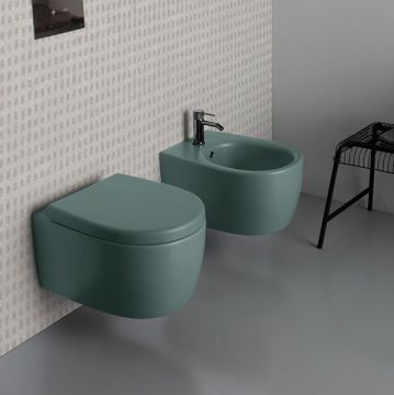 Vaso Bidet  Sospeso colore Amazzonite opaco Vitruvit