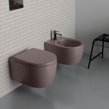 Vaso Bidet  Sospeso colore Morganite opaco Vitruvit