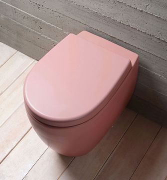 Vaso WC a terra colore Corallo opaco Vitruvit