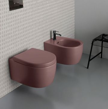 Vaso Wc  Sospeso colore Corallo opaco Vitruvit