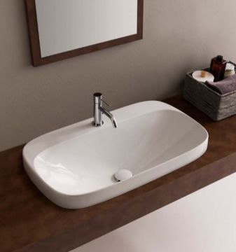 Lavabo a incasso della collezione Moon di Scarabeo-Bianco-42 x 42 h18