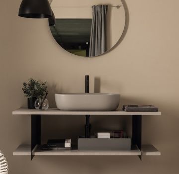 Mobile da bagno con piano in legno della collezione Slide di scarabeo