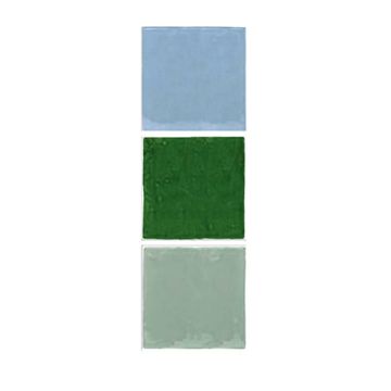 Piastrelle rivestimento quadrato artistica lucina verde azzurro vogue 15x15 9mm
