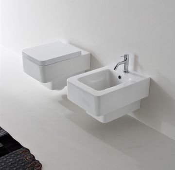 Coppia di Sanitari sospesi della collezione Theorema di Scarabeo