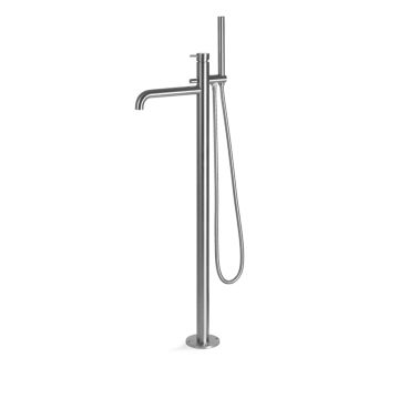 Miscelatore monocomando per vasca con colonna di alimentazione a pavimento. Alimentazione ad innesto Timber steel Vema