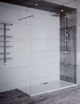 Box Doccia WALK-IN Collezione SPACE con parete fissa laterale 1000mm / estensibilità 980-1000 / h2000mm