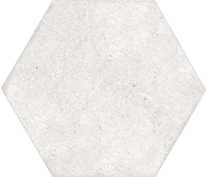 Piastrella gres porcellanato esagono effetto cemento bianco 15x17.3 cm Sp 9 