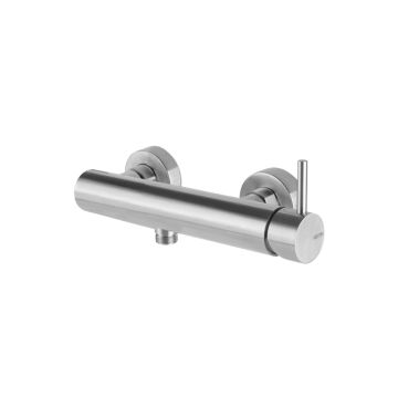 Miscelatore monocomando esterno per doccia (senza dotazione asta saliscendi) in acciaio inox timber steel di Vema